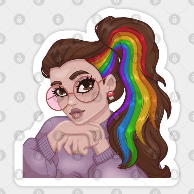 Rainbow Gurl Sticker by sushikittehh